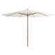 Parasol avec mât en bois 350 cm - Couleur au choix Sable-blanc