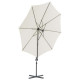 Parasol meuble de jardin en porte-à-faux avec mât en acier 300 cm sable helloshop26 02_0008611 