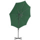 Parasol meuble de jardin porte-à-faux avec mât en acier vert 300 cm helloshop26 02_0008614 