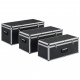 Boîtes de rangement 3 pcs noir aluminium 