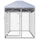 Chenil extérieur cage enclos parc animaux chien d'extérieur avec toit pour chiens 125 cm  02_0000325 