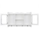 Étagère armoire meuble design vitrine murale avec étagère de livre / dvd / verre en mdf blanc  