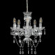 Lustre avec perles de cristal argenté rond 5 x e14 