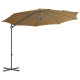 Parasol avec base portable 3 x 3 m taupe  