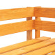 Banc de jardin meuble de patio d'extérieur terrasse palette d'angle de jardin 110 x 65 x 55 cm bois marron miel  