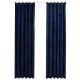Rideau occultant et crochet 2pcs velours 140x175cm - Couleur au choix Bleu-foncé