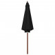 Parasol avec mât en bois 300x258 cm Noir 