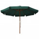 Parasol avec mât en bois 330 cm vert 