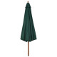 Parasol avec mât en bois 330 cm vert helloshop26 02_0008125 
