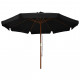 Parasol d'extérieur avec mât en bois 330 cm Noir 