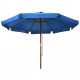 Parasol avec mât en bois 330 cm Bleu azuré 