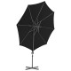 Parasol mobilier de jardin déporté avec mât en acier 300 cm noir helloshop26 02_0008474 