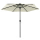 Parasol avec led et mât en aluminium 270 cm - Couleur au choix Sable-blanc