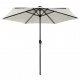 Parasol avec LED et mât en aluminium 270 cm Blanc sable 