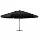 Parasol d'extérieur et mât en aluminium 500 cm Noir 