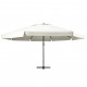 Parasol d'extérieur avec mât en aluminium 600 cm Blanc sable 