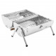 Barbecue au charbon portable acier inoxydable grilles doubles 