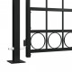 Portail de clôture à dessus arqué et 2 poteaux 105x204 cm Noir 