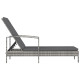Transat chaise longue bain de soleil lit de jardin terrasse meuble d'extérieur avec accoudoirs résine tressée gris helloshop26 02_0012262 