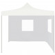Tente de réception pliable avec 2 parois 3x3 m Acier Blanc 