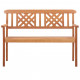 Banc de jardin 2 places 120 cm bois d'eucalyptus solide 