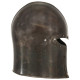 Casque de chevalier médiéval antique pour gn argenté acier 