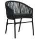 Chaises de jardin 2 pcs noir rotin pvc 