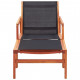 Chaise de jardin et repose-pied eucalyptus solide et textilène 