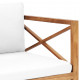 Chaise de jardin avec coussins crème bois de teck solide - Couleur des coussins au choix 