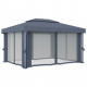 Tonnelle avec rideau 4x3 m anthracite aluminium 