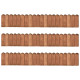 Rouleaux de bordure 3 pcs 120 cm bois de pin imprégné - Couleur au choix Bois-foncé