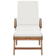 Lot de 2 transats chaise longue bain de soleil lit de jardin terrasse meuble d'extérieur avec coussins bois de teck solide crème helloshop26 02_0012154 