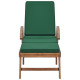Lot de 2 transats chaise longue bain de soleil lit de jardin terrasse meuble d'extérieur avec coussins bois de teck solide vert helloshop26 02_0012156 