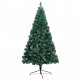 Sapin de Noël artificiel moitié avec support Vert 210 cm PVC 