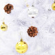  Arbre de Noël artificiel avec boules et LED blanc 180 cm 