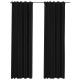 Rideaux occultants aspect lin avec crochets 2pcs 140x245cm - Couleur au choix Anthracite