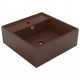 Lavabo carré à trop-plein marron 41x41 cm céramique - Couleur au choix Marron-foncé