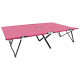 Chaise longue pliable 2 places acier - Couleur au choix Rose