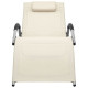 Transat chaise longue bain de soleil lit de jardin terrasse meuble d'extérieur textilène - Couleur au choix Crème