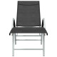 Transat chaise longue bain de soleil d'extérieur textilène et aluminium - Couleur au choix Noir