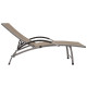 Chaise longue textilène et aluminium taupe 