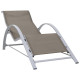 Transat chaise longue bain de soleil lit de jardin terrasse meuble d'extérieur textilène et aluminium - Couleur au choix 