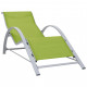 Chaise longue textilène et aluminium - Couleur au choix Vert