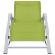 Transat chaise longue bain de soleil lit de jardin terrasse meuble d'extérieur textilène et aluminium - Couleur au choix Vert