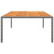 Table de jardin 200x150x75 cm acacia et résine tressée gris 