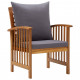 Chaises de jardin avec coussins 2 pcs bois d'acacia massif 