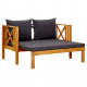 Banc de jardin 2 places et coussins 122 cm bois d'acacia massif - Couleur au choix 