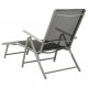 Chaise longue pliable textilène et aluminium noir et argenté 