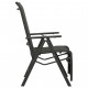 Chaises inclinables de jardin 2 pcs textilène et aluminium noir 