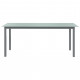 Table de jardin gris clair 190x90x74 cm aluminium et verre 